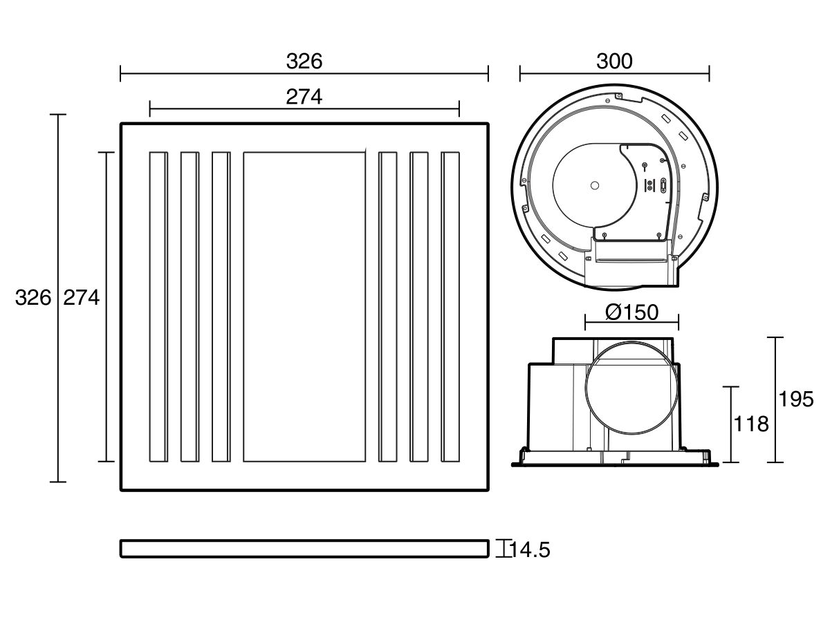 Reece Kado Lux 250 LED Exhaust Fan White
