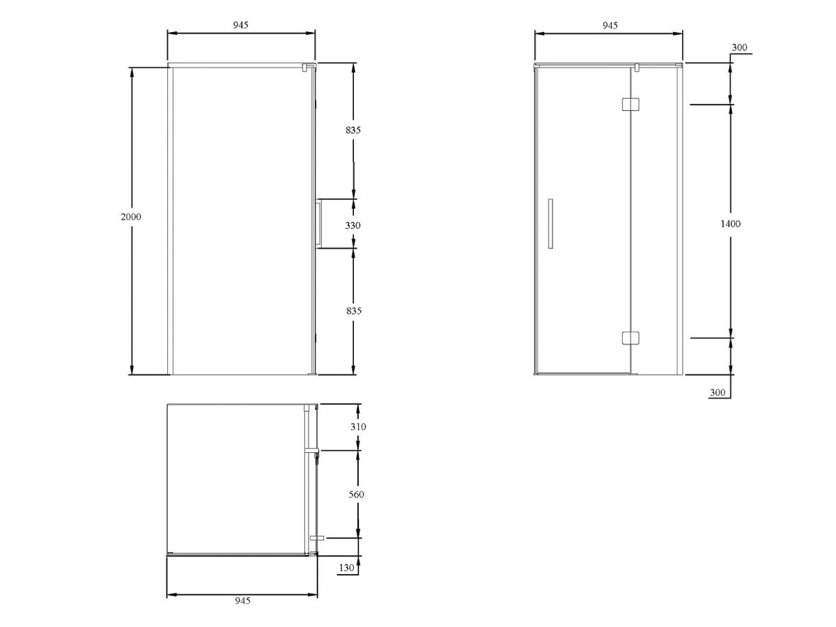 Reece Kado Lux Shower Screen 1000mm