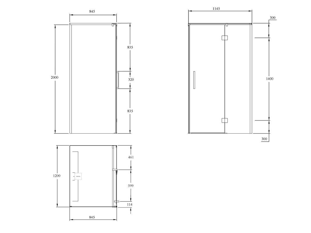 Reece Kado Lux Shower Screen 1200mm X 900mm