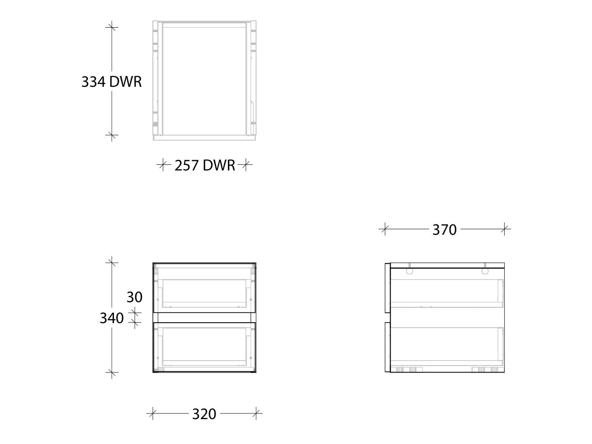 Reece Kado Lux Twin Drawer Box 2 Drawers