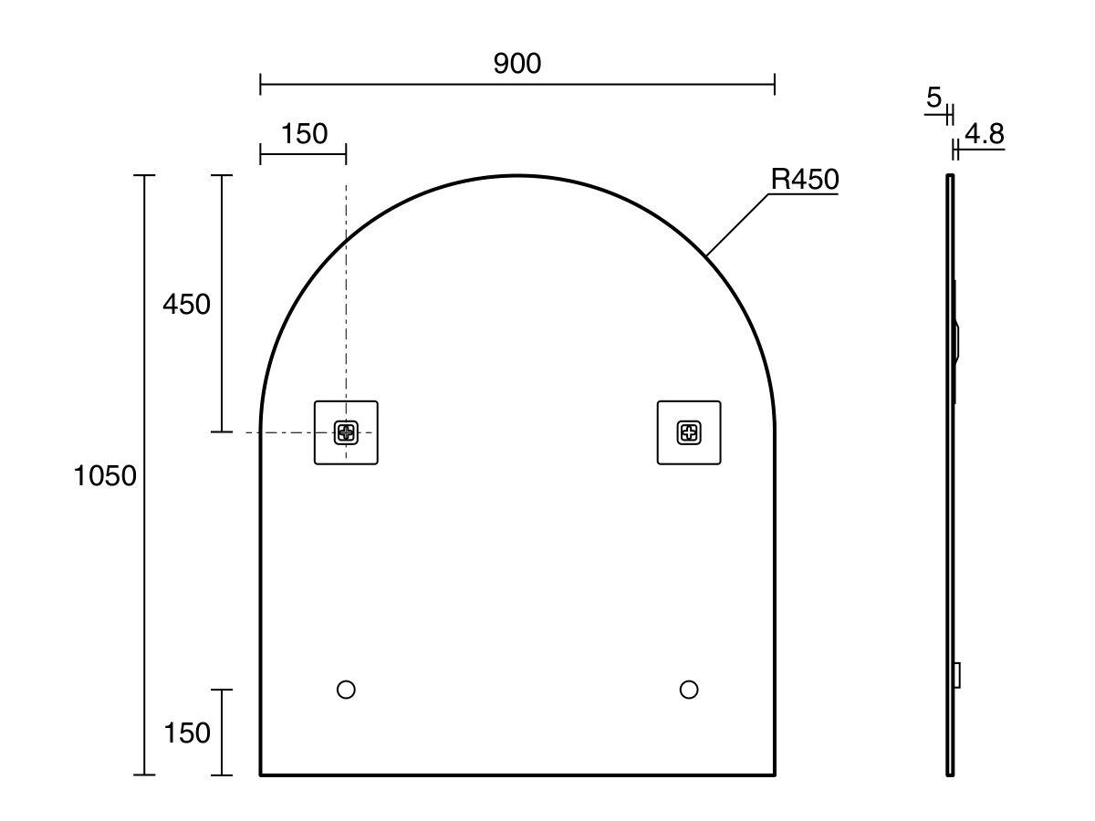 Reece Kado Neue Arch Mirror 900 X 1050mm