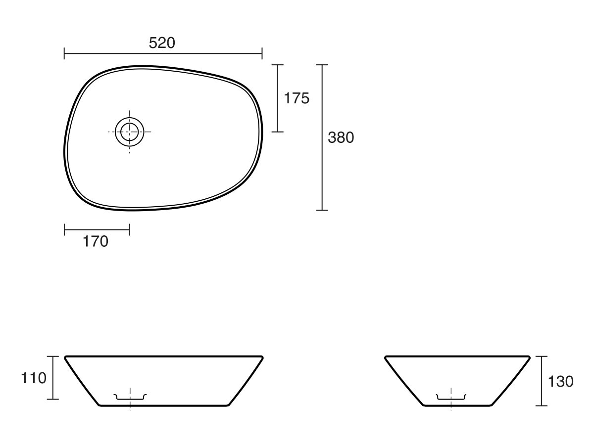 Reece LAUFEN Palomba Vessel Basin 520 X 380 White