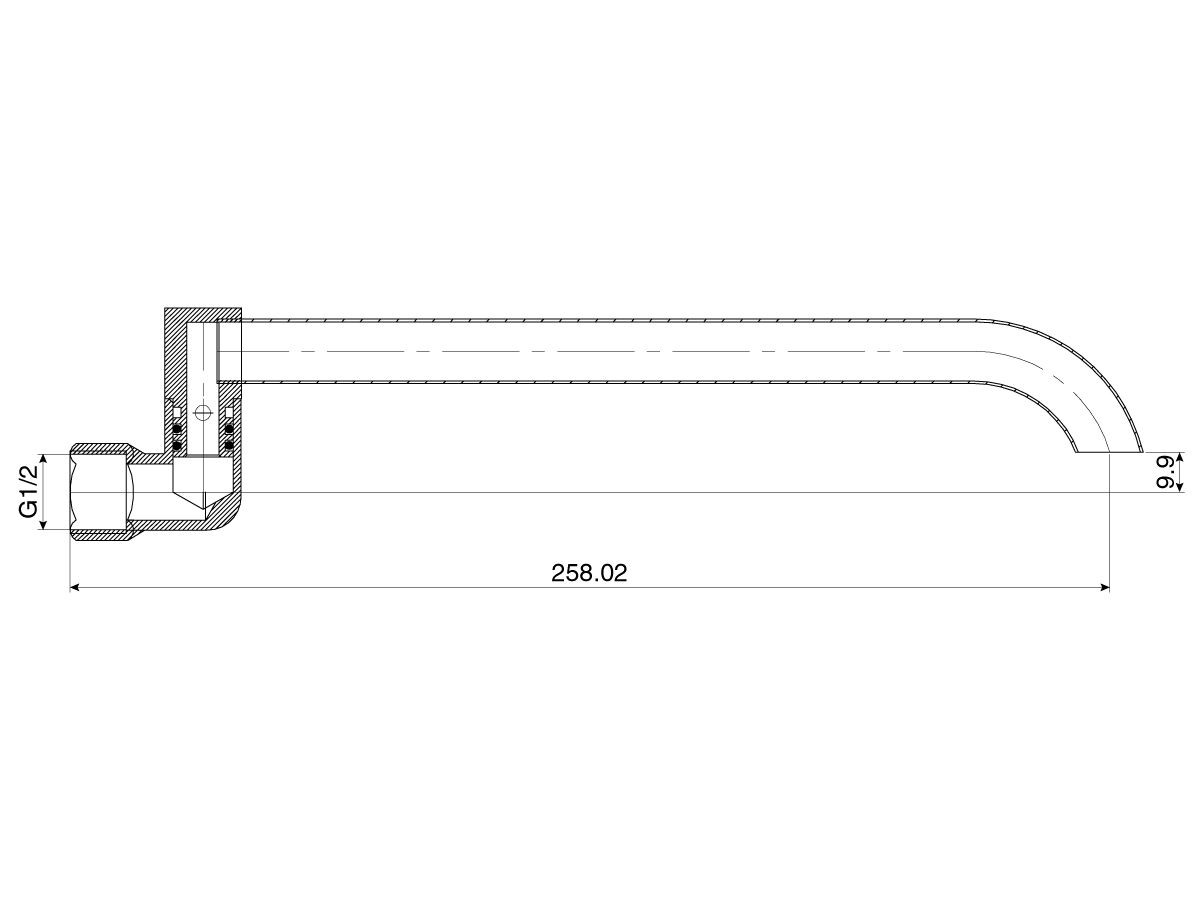 Reece Laundry Arm - 225mm Standard Chrome (3 Star)
