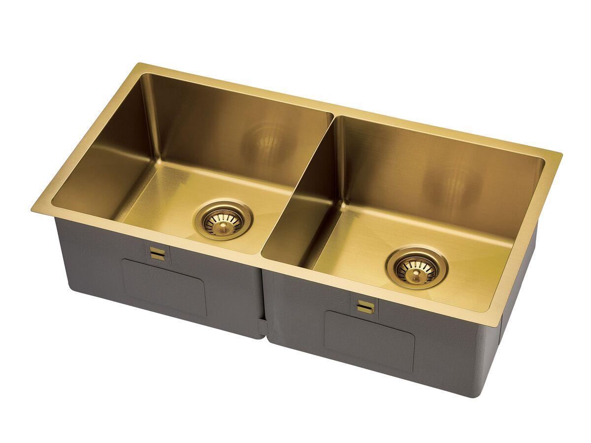 Reece Memo Zenna Double Bowl Sink Nanoplated Brass