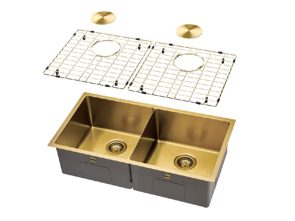 Reece Memo Zenna Double Bowl Sink Nanoplated Brass