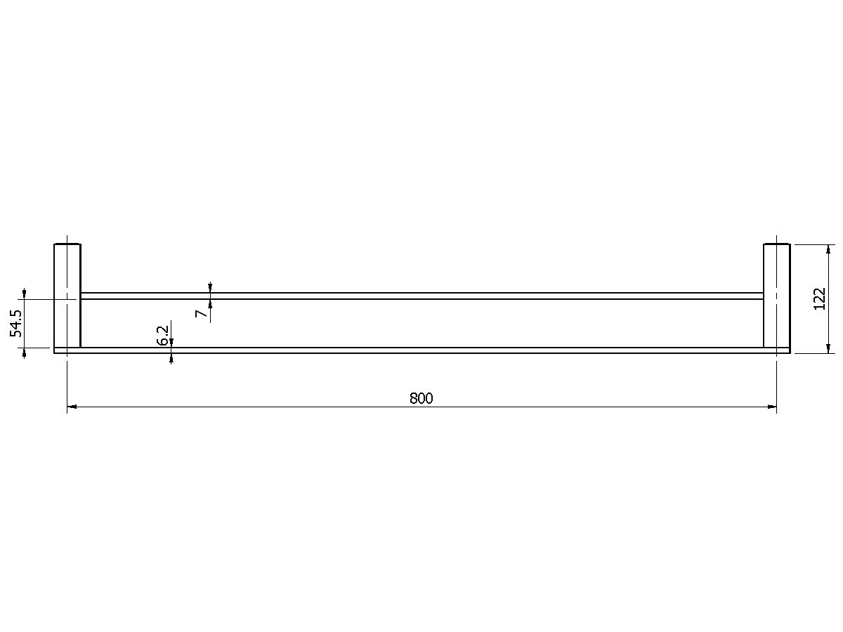 Reece Milli Edge Double Towel Rail 800mm Chrome