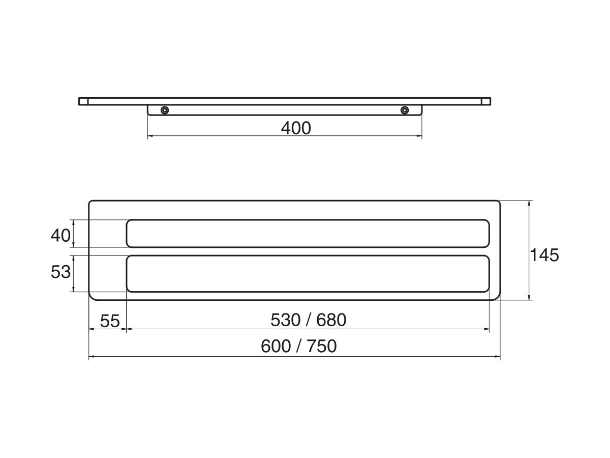 Reece Milli Glance Double Towel Rail 600mm Black
