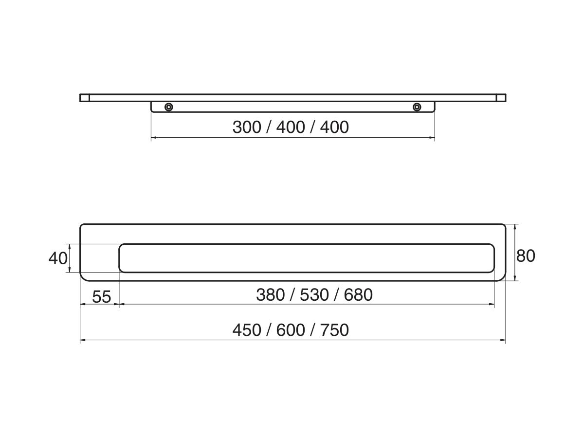 Reece Milli Glance Single Towel Rail 600mm Black