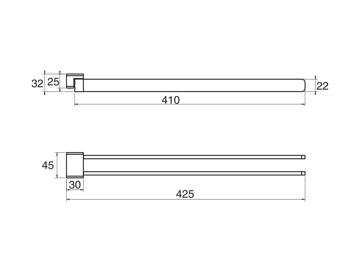 Reece Milli Glance Swivel Towel Bars 430mm Black