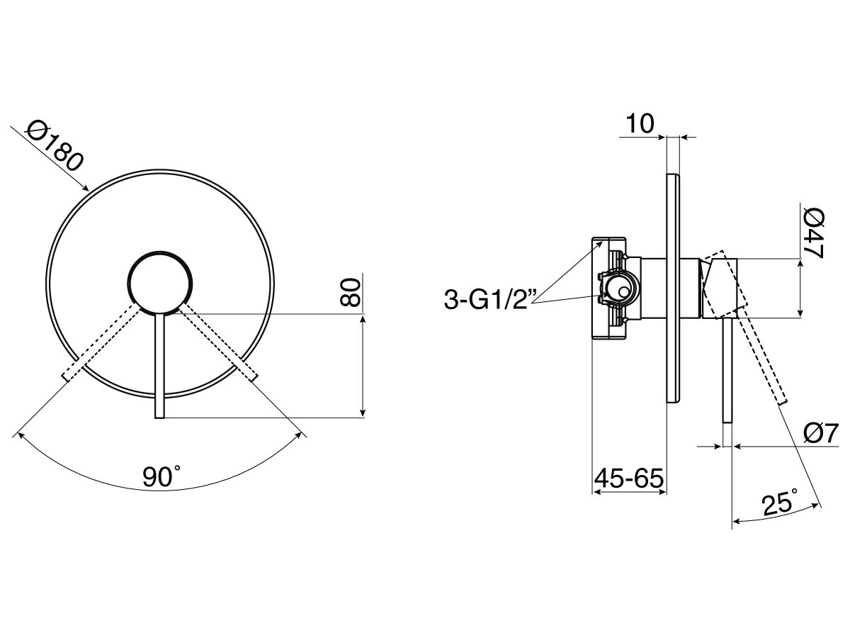 Reece Milli Inox Shower Mixer Tap Stainless Steel
