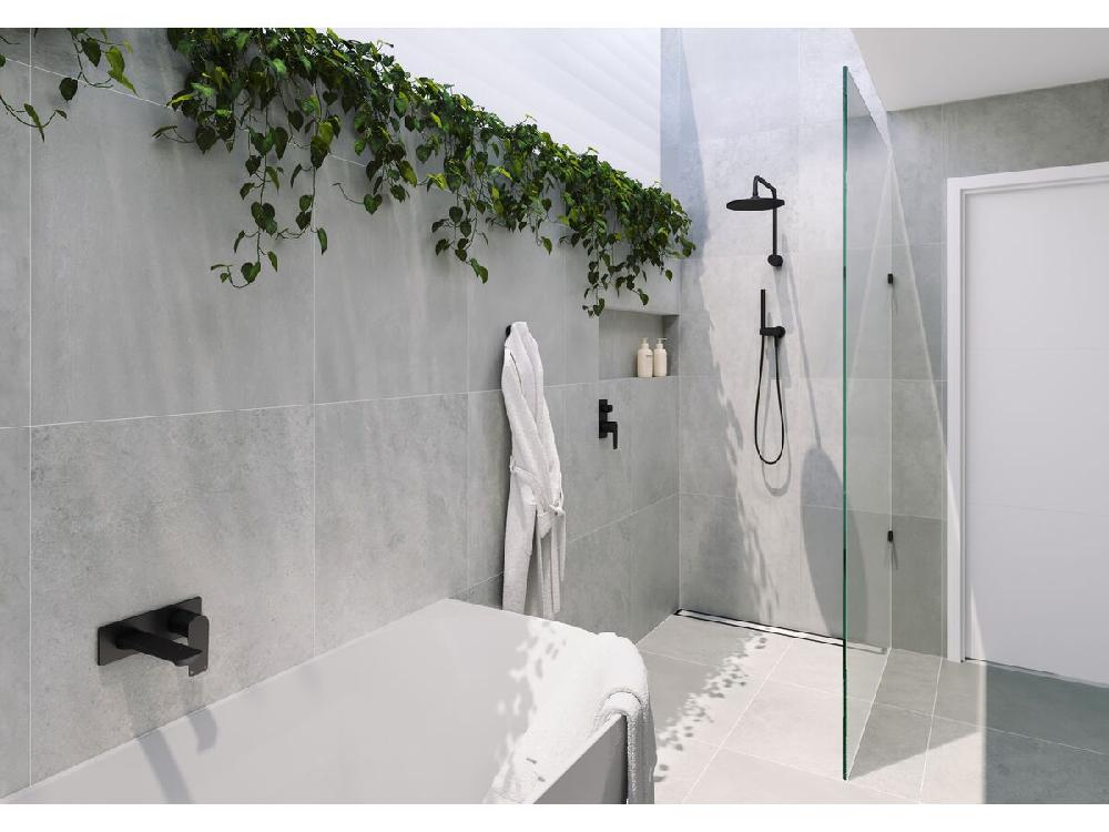 Reece Milli Trace Wall Bath Mixer Set Matte Black