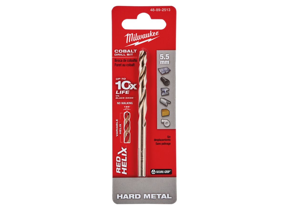 reece Milwaukee Red Helix Cobalt Drill Bit 5.5mm (2)
