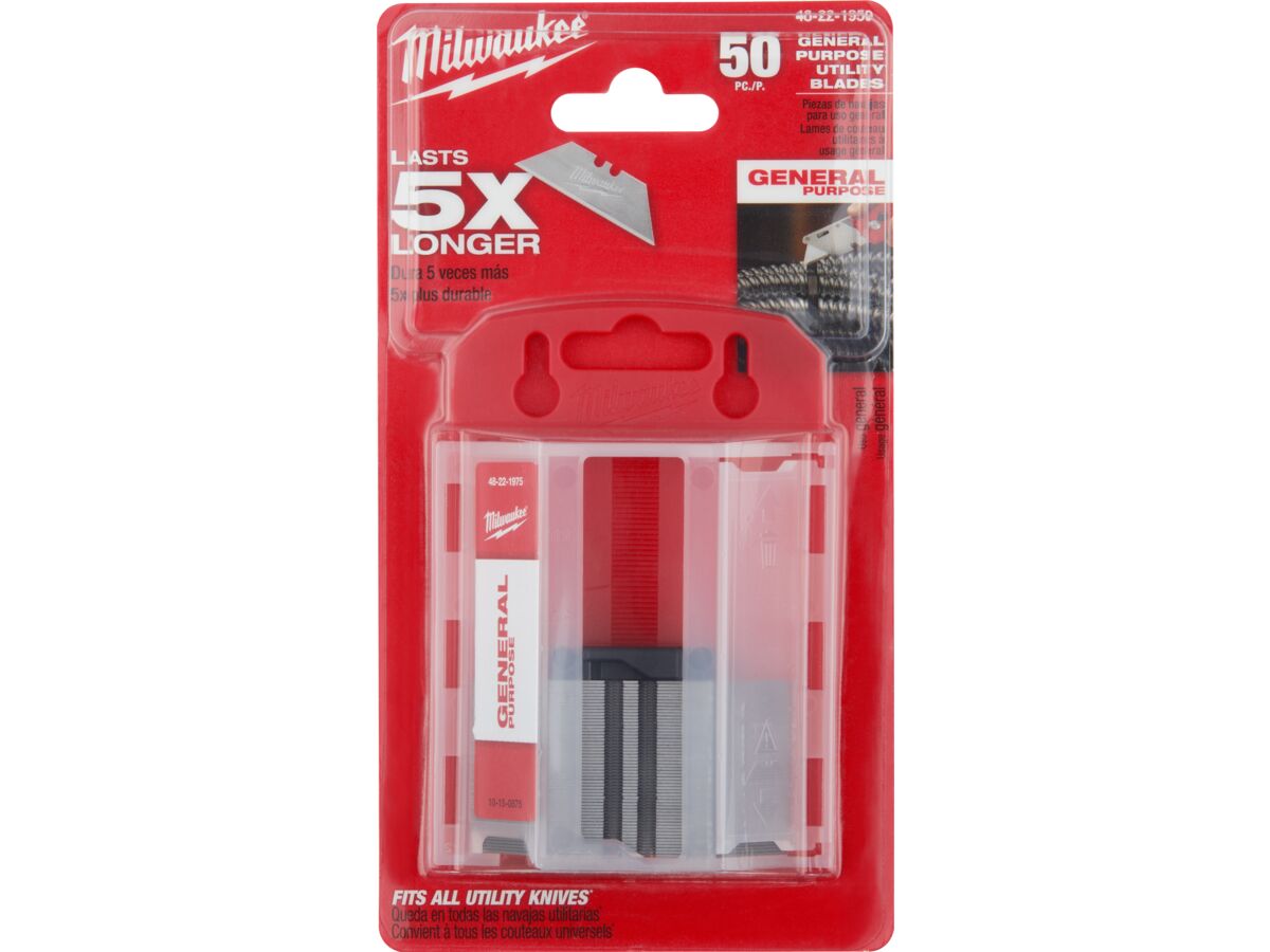 reece Milwaukee Utility Knife Blades Disp 50 Pack