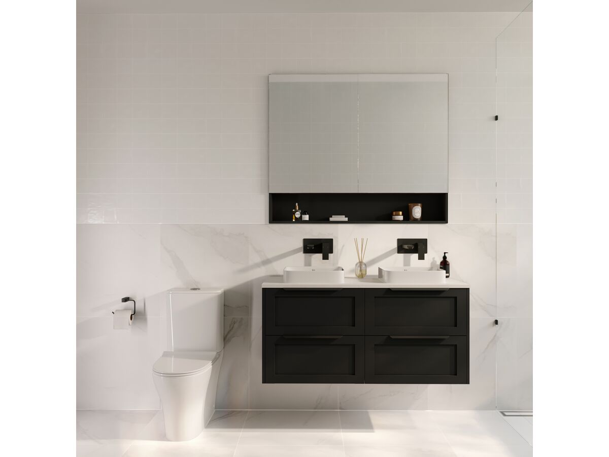 Reece Mizu Bloc MK2 Toilet Roll Holder Matte Black