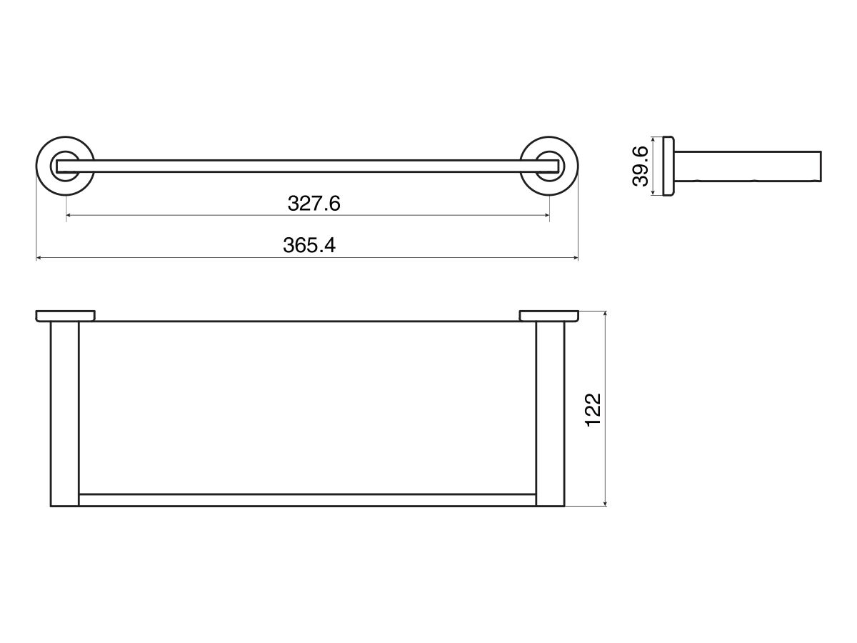 Reece Mizu Drift Glass Shelf 370mm Matte Black