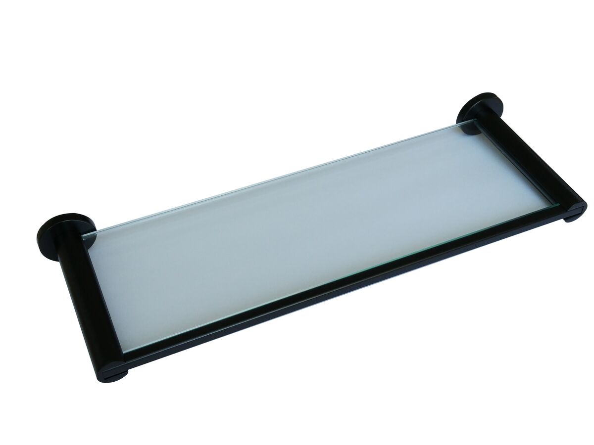 reece Mizu Drift Glass Shelf 370mm Matte Black