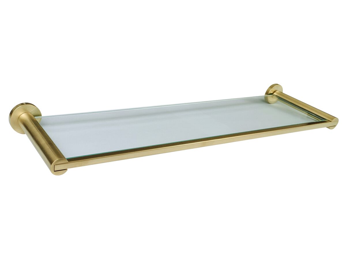 reece Mizu Drift Glass Shelf Brushed Brass