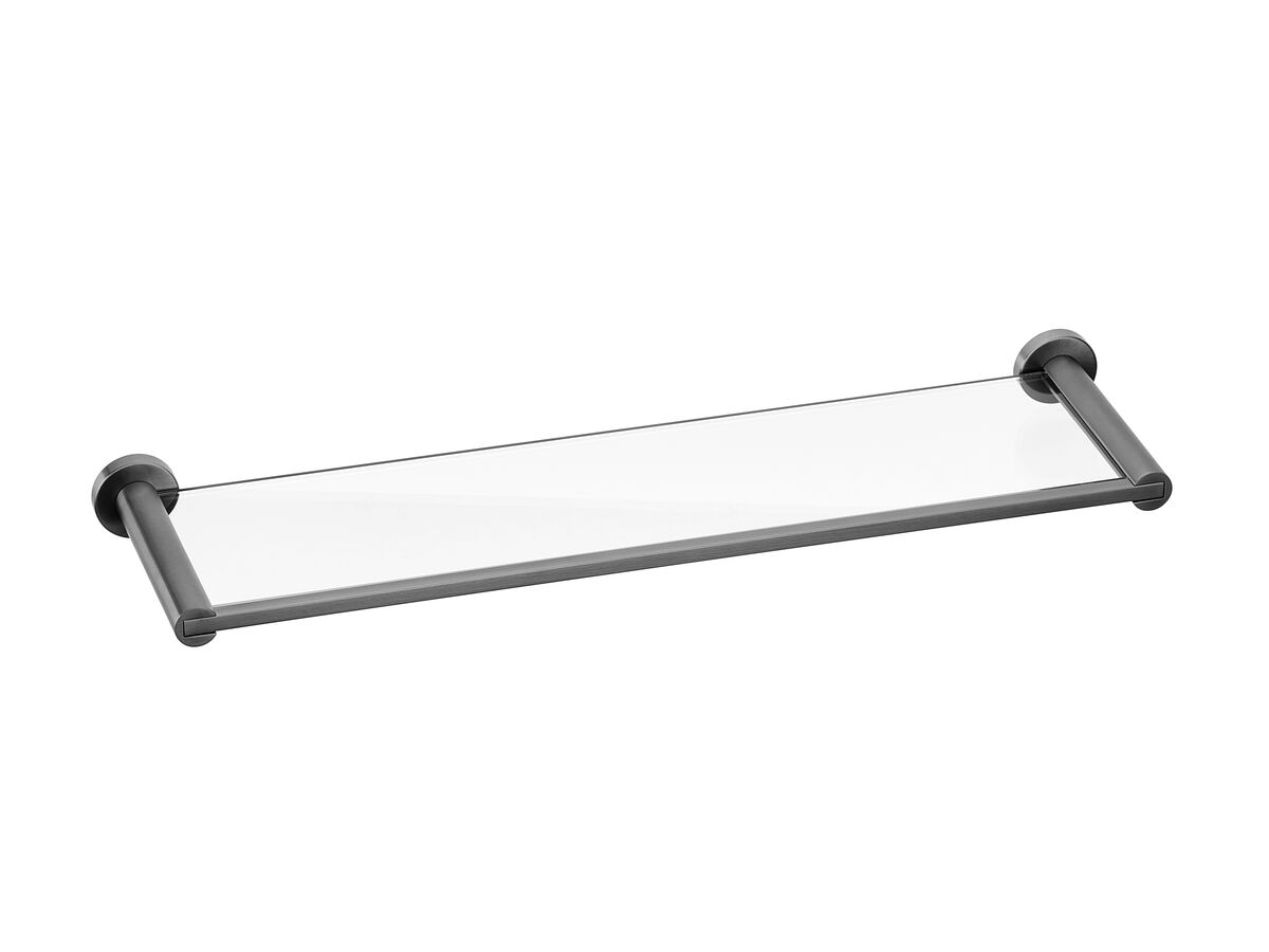 reece Mizu Drift Glass Shelf Brushed Gunmetal