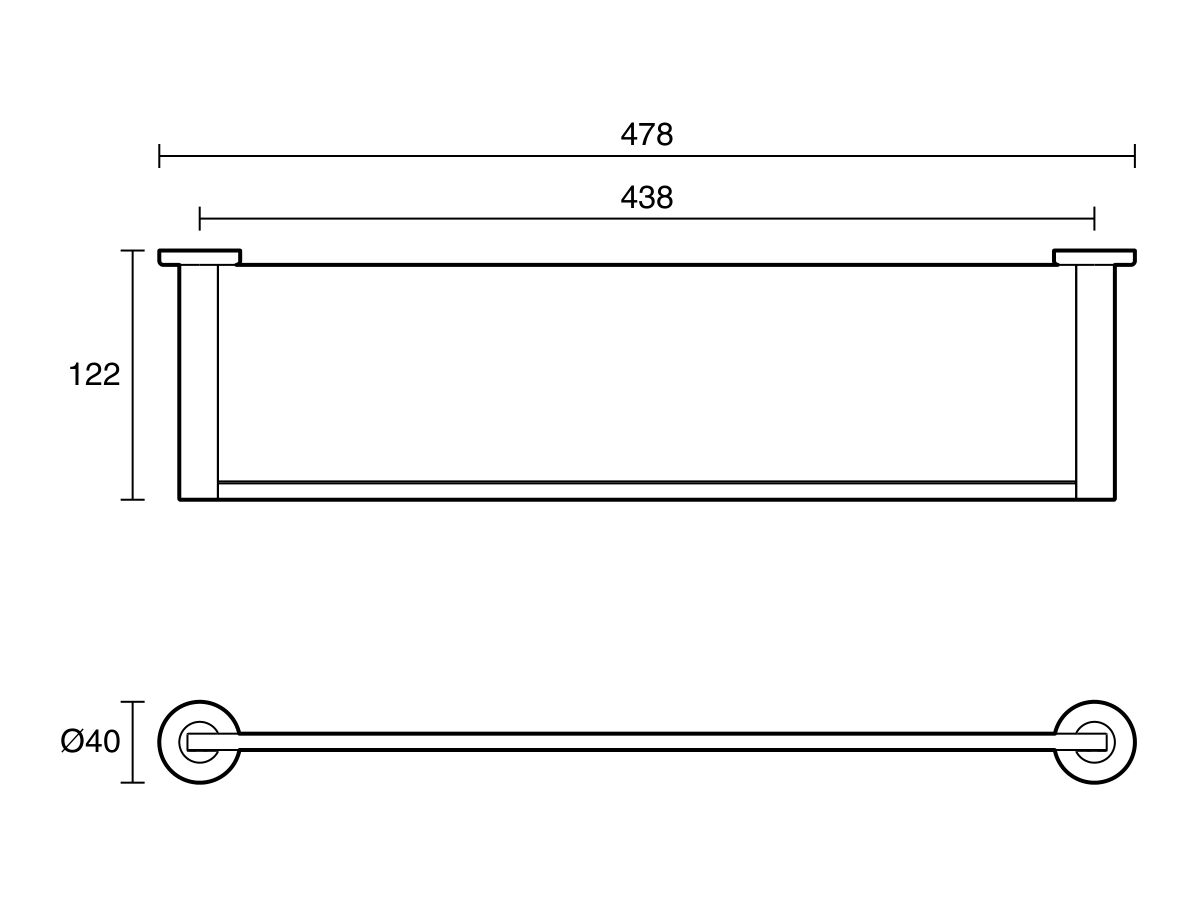 Reece Mizu Drift Glass Shelf Matte Black