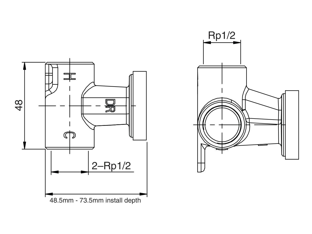 Reece Mizu Drift/Silk Shower Mixer Inwall Body