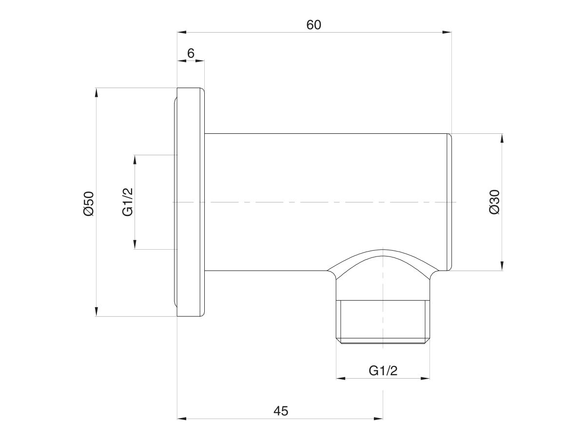 Reece Mizu Drift Wall Elbow Chrome