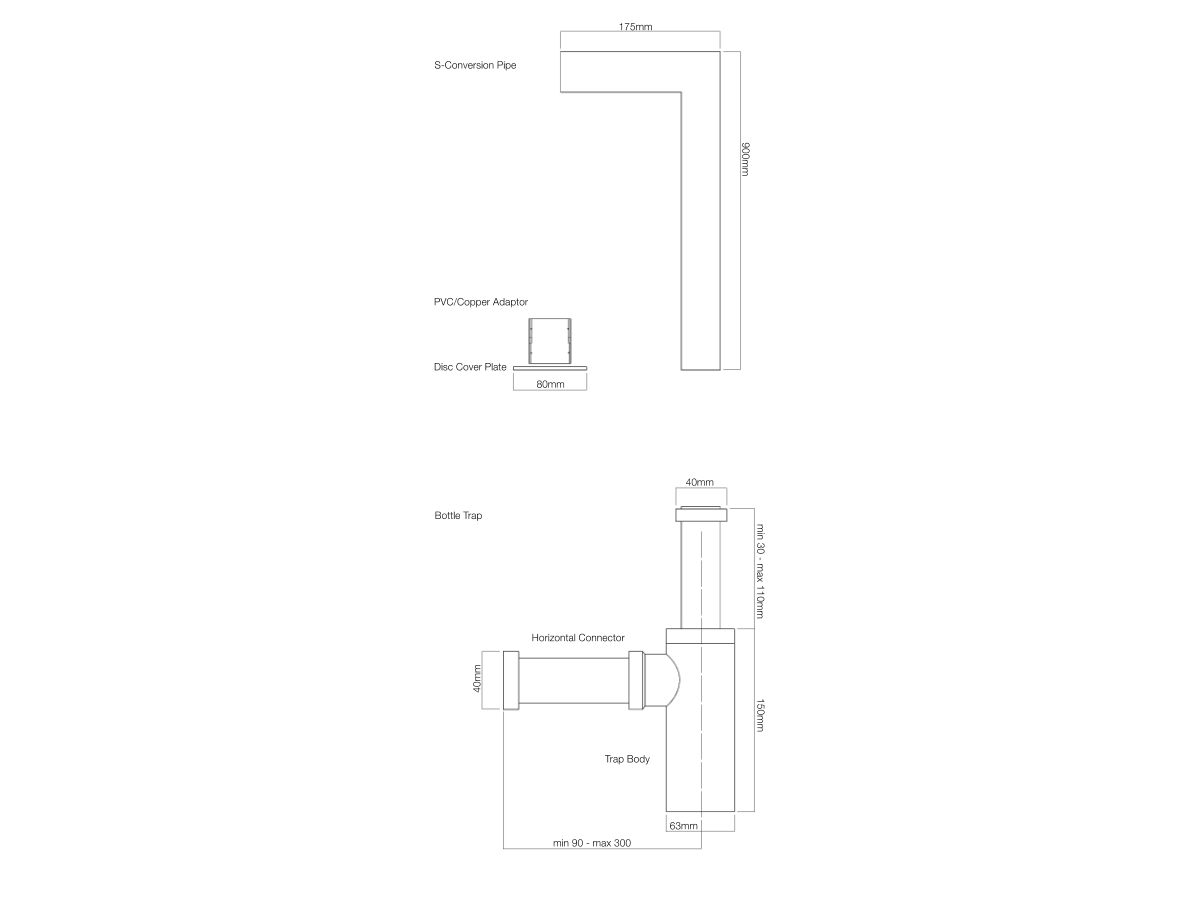 Reece Mizu S-Trap Bottle Conversion Kit Chrome