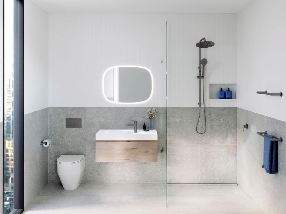 Reece Mizu Silk Shower Mixer Kit Brushed Gunmetal