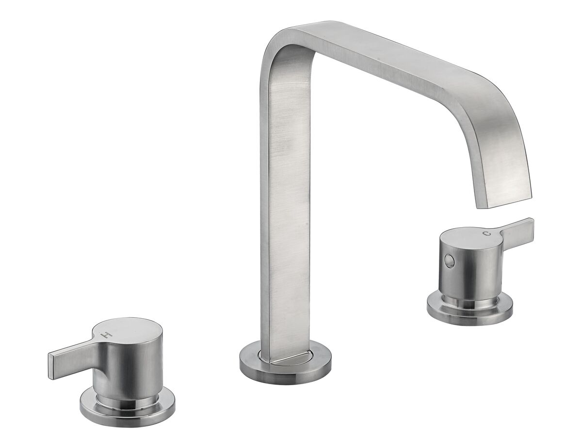 reece Mizu Stream Hob Bath / Spa Set Brushed Nickel