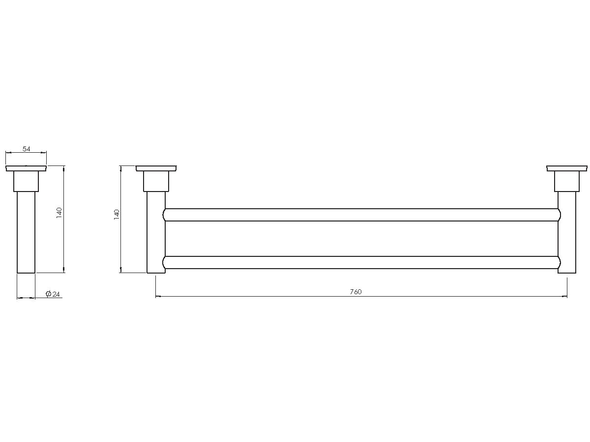 Reece Phoenix Gen X Double Towel Rail 760mm Chrome