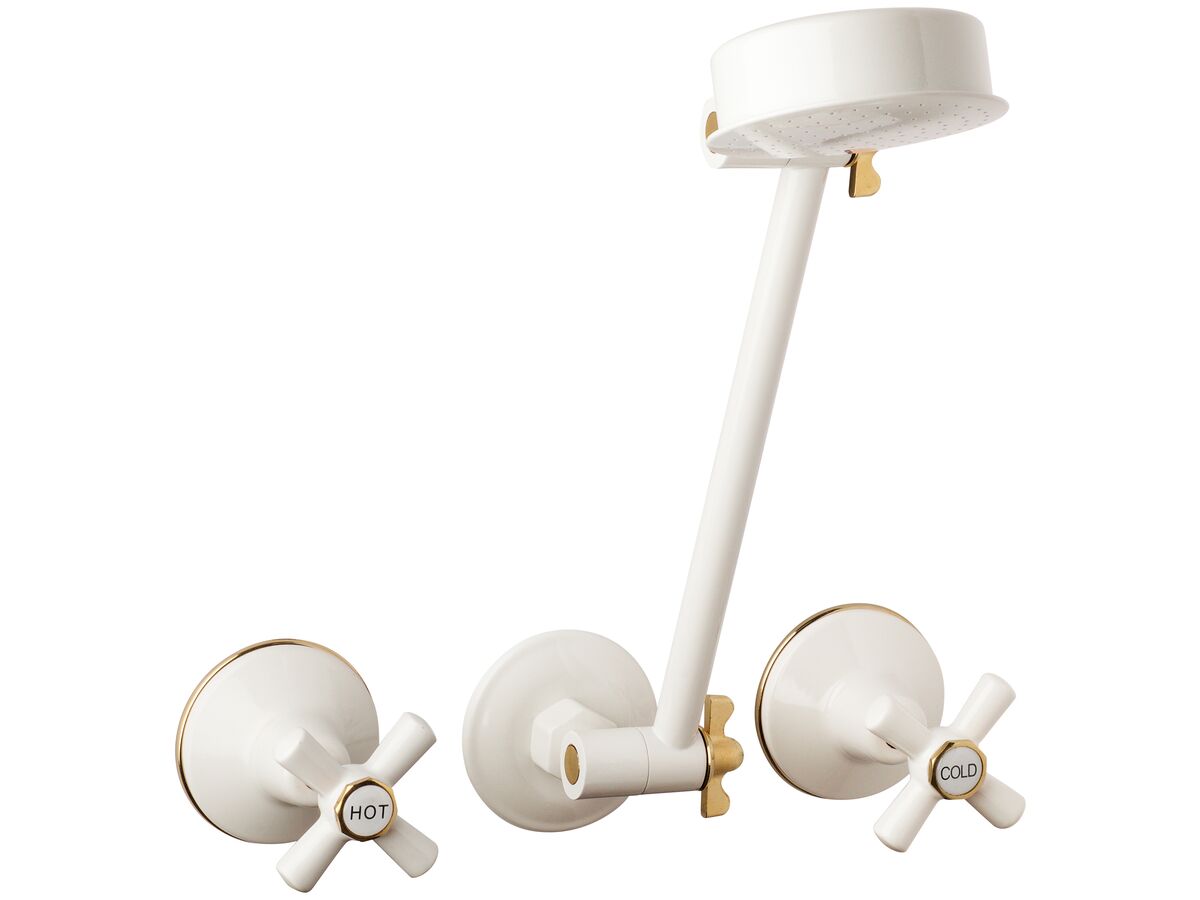 reece Posh Bristol Shower Set White / Gold (3 Star) reece Posh Bristol Shower Set White / Gold (3 Star)