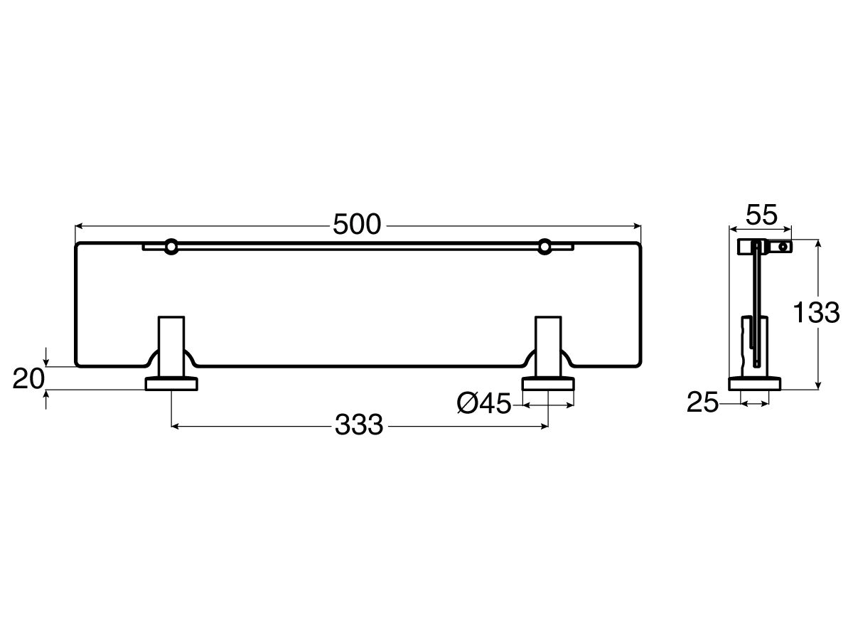 Reece Posh Solus MK2 Glass Shelf Chrome