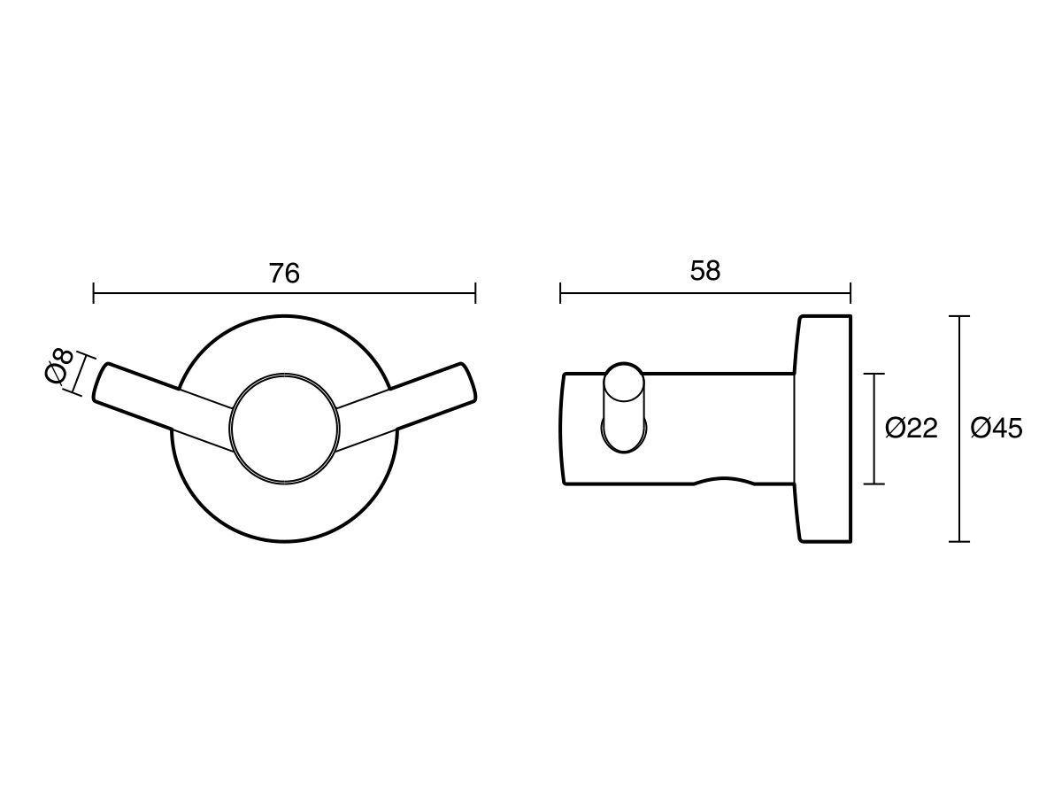Reece Posh Solus MK2 Robe Hook Brushed Nickel