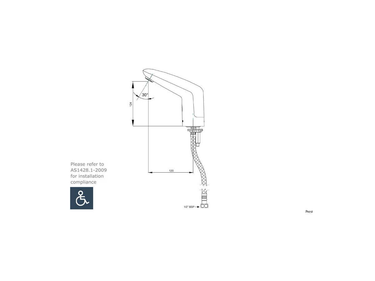 Reece Presto Volta Sensor Tap (Mains) (6 Star)