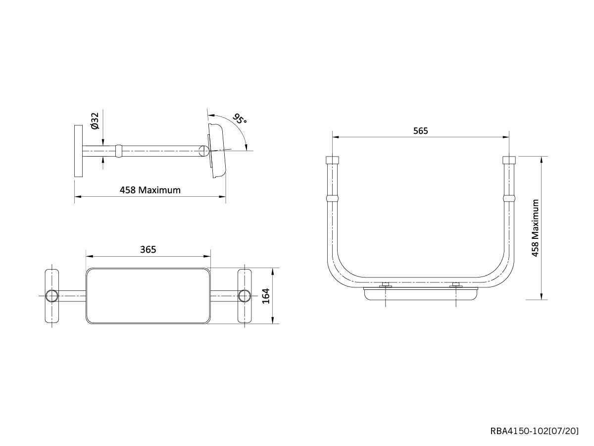 Reece RBA Accessible Backrest Arms Black