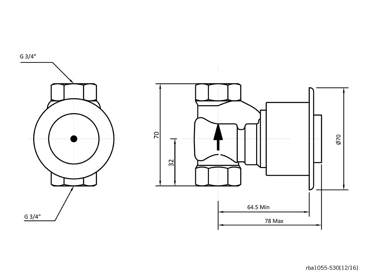 Reece RBA Long Run Shower Valve 30 Seconds Chrome