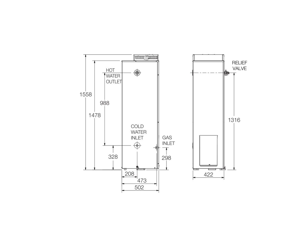 Reece Rheem 4 Star 135L LPG Hot Water System