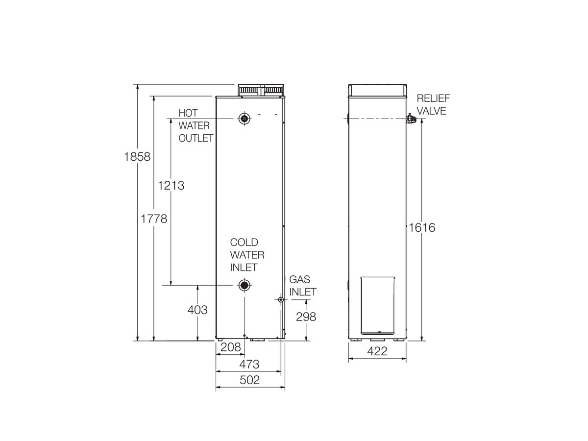 Reece Rheem 4 Star 170L LPG Hot Water System