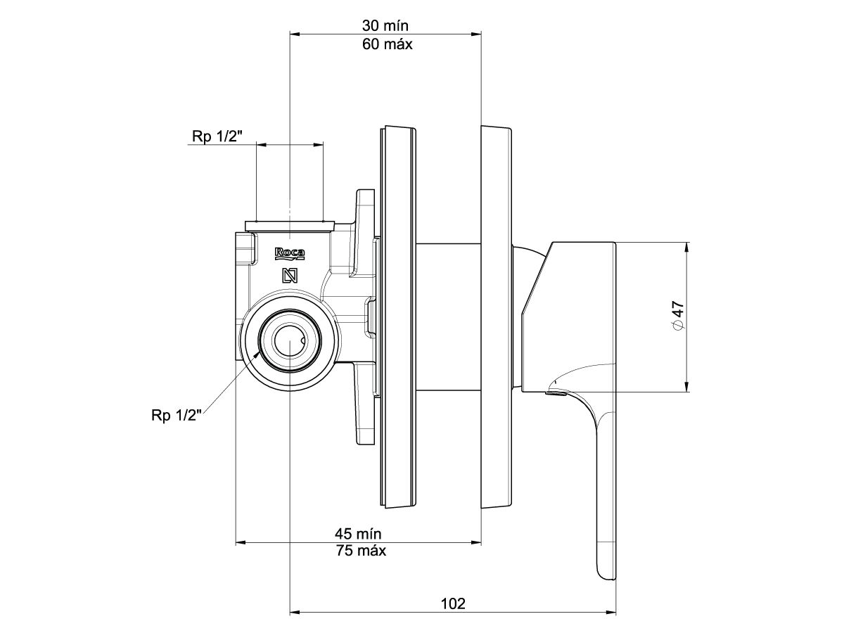 Reece Roca L20 Shower Mixer Tap Chrome