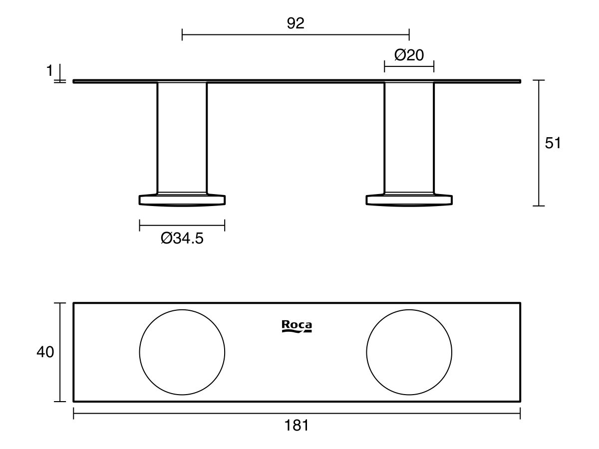 Reece Roca Ona Double Robe Hook Matte Black