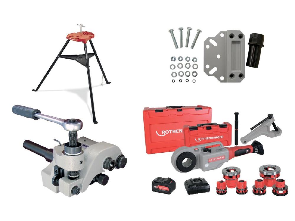 reece Rothenberger Battery Roll Groover & Thread Kit