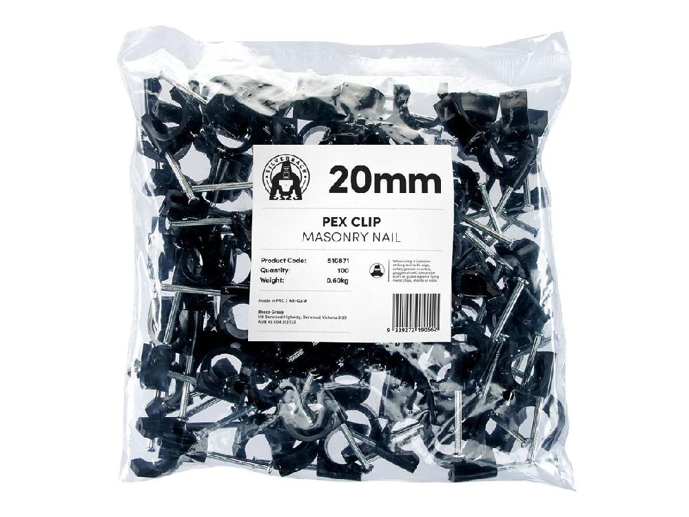 Reece Silverback Pex Clip 20mm Masonary Nail (100)