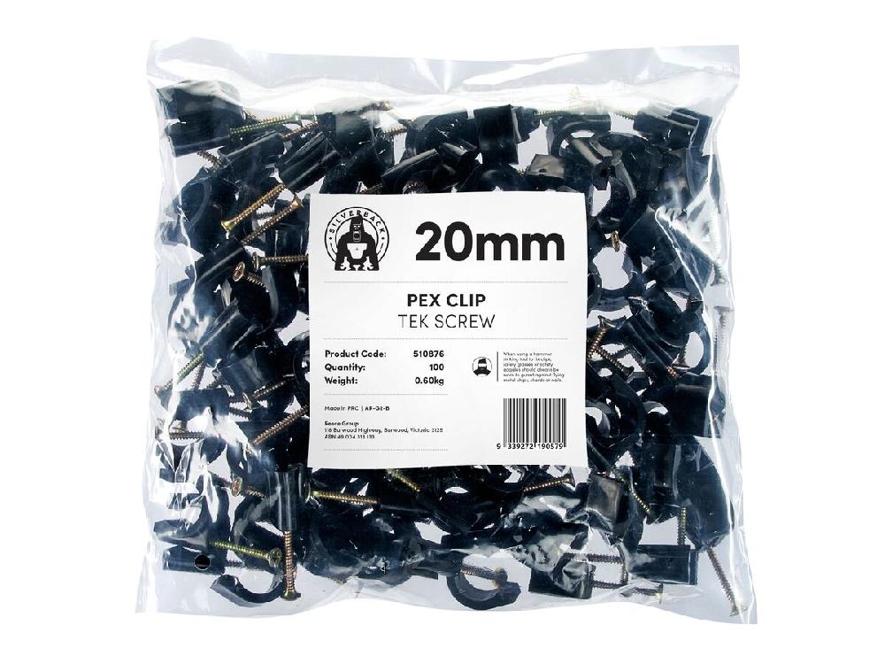 Reece Silverback Pex Clip 20mm Tek Screw (100)