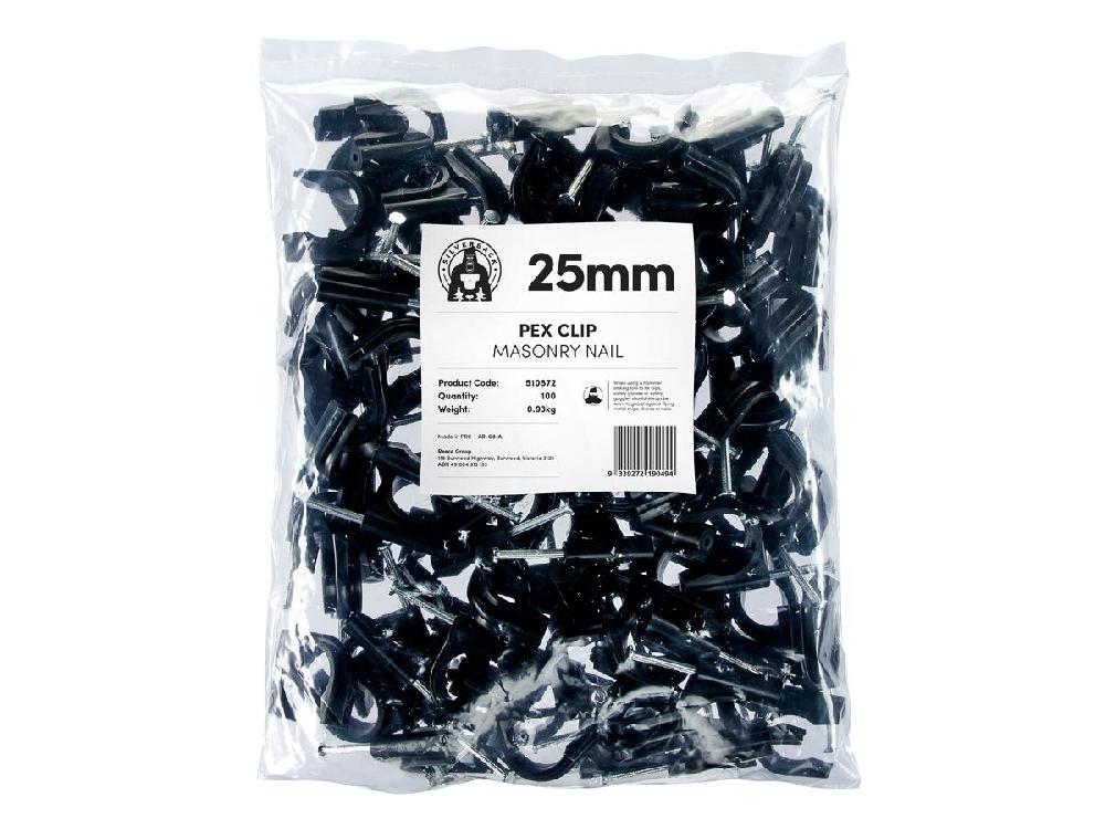 Reece Silverback Pex Clip 25mm Masonary Nail (100)