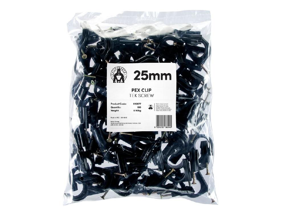 Reece Silverback Pex Clip 25mm Tek Screw (100)