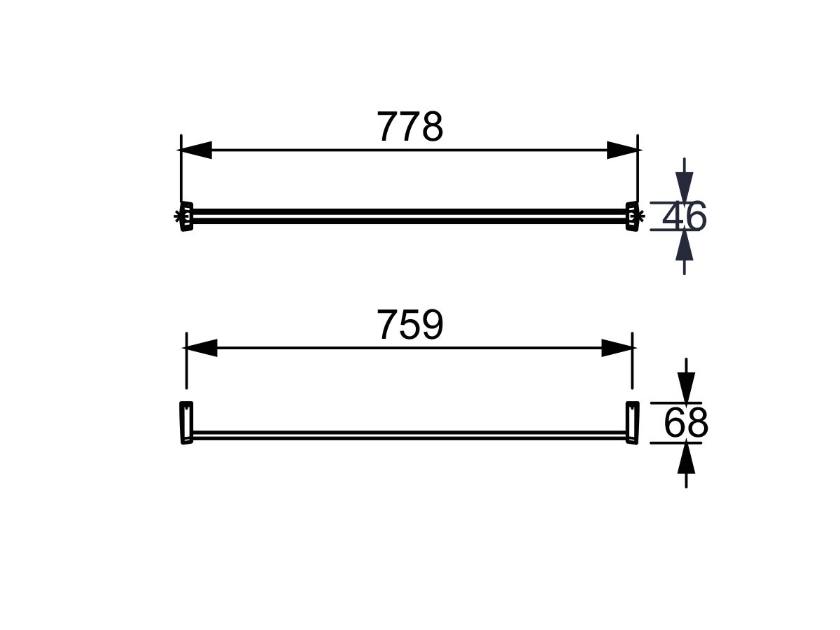 Reece Sonia S6 Towel Bar 778mm Chrome