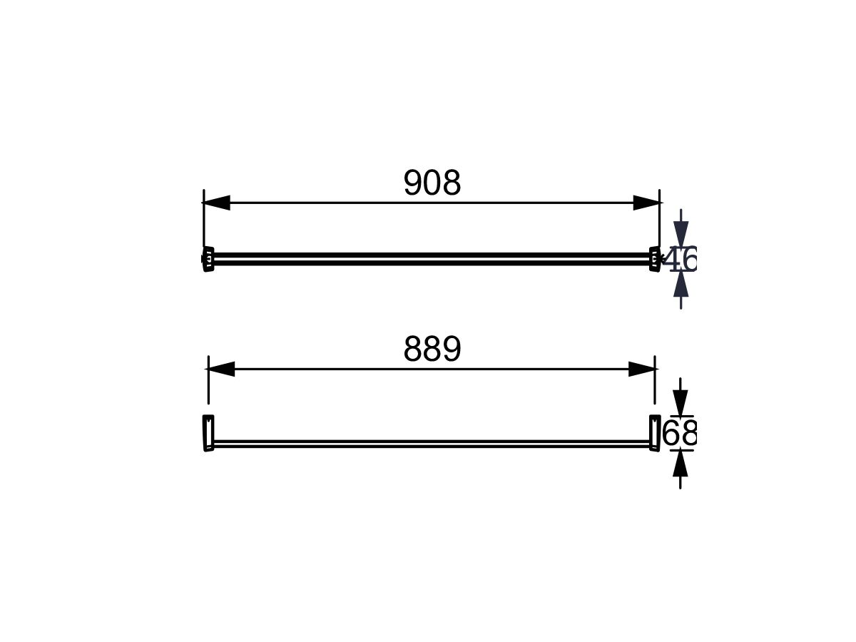 Reece Sonia S6 Towel Bar 908mm Chrome