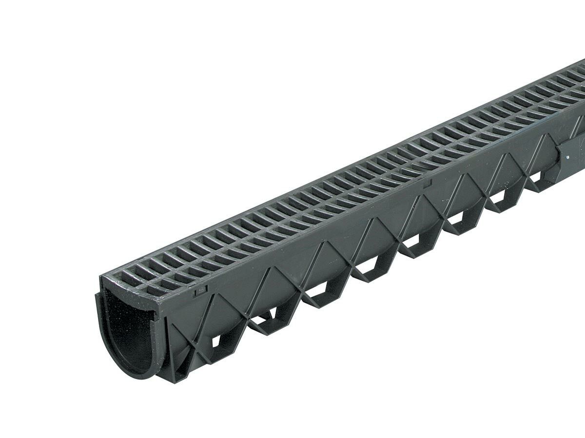 reece Storm Drain with Black Plastic Grate 3mtr