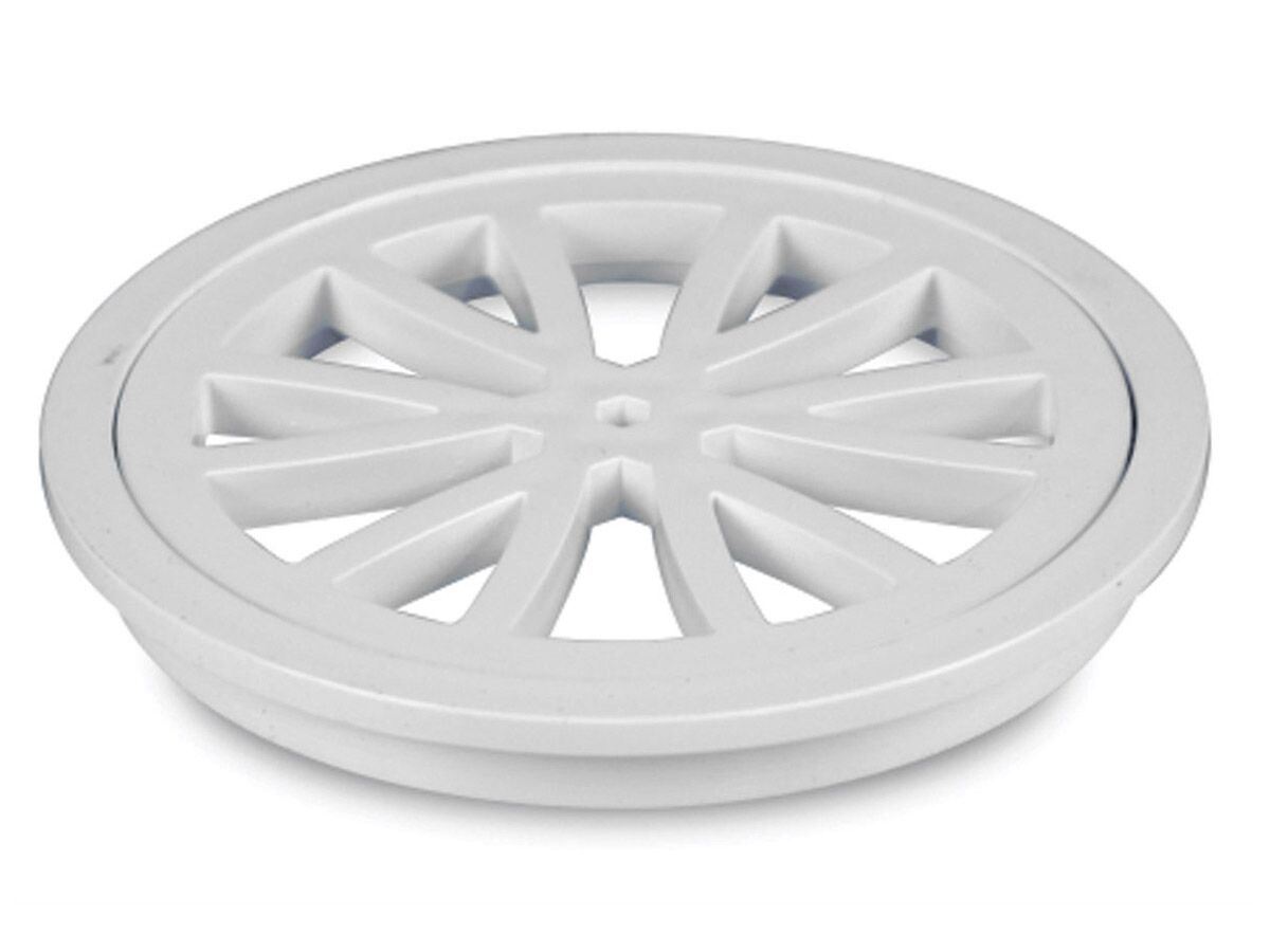 reece Stubby Floor Grate Plastic Round White 100mm