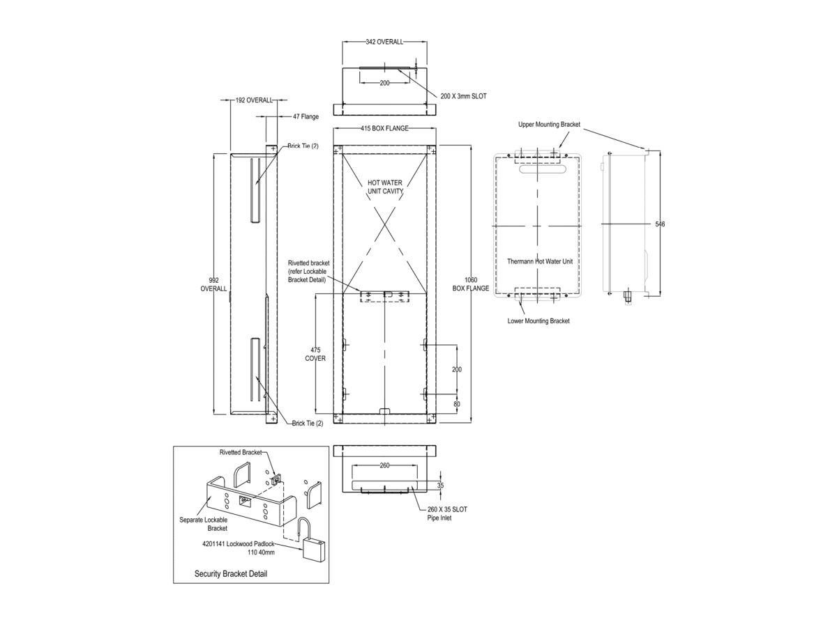 Reece Thermann 6* Semi-Recess Box Galvanised