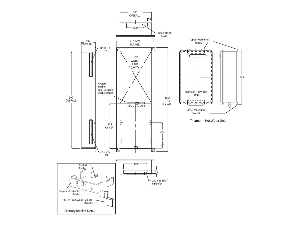 Reece Thermann 6 Star Recess Box - Galvanised Finish